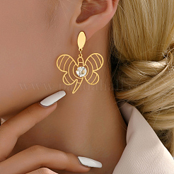 Elegant Tassel Butterfly 201 Stainless Steel Stud Earrings&nbsp;PO0669