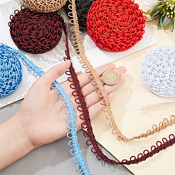 5 Bags 5 colors Polyester Braid Trims with Elastic Button Loops&nbsp;OCOR-NB0001-54