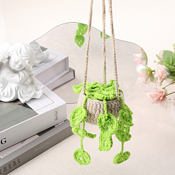 Woolen Yarn Crochet Plant Basket Hanging Decorations&nbsp;HJEW-WH0042-96