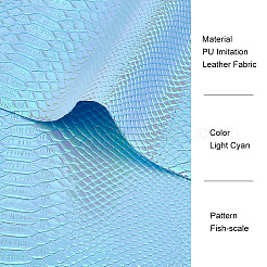 Fish-scale Pattern Laser PU Imitation Leather Fabric&nbsp;FIND-WH0110-262A