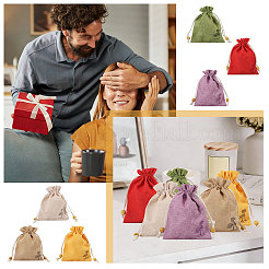 24Pcs 6 Colors Flower Printed Cloth Drawstring Bags&nbsp;ABAG-CA0001-22C