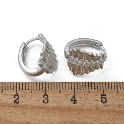 Brass Clear Cubic Zirconia Hoop Earrings&nbsp;EJEW-Q014-17P