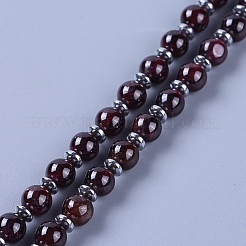 Natural Garnet & Natural Mixed Stone Pendant Necklace&nbsp;NJEW-I109-D03