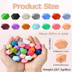 Hexagon Food Grade Silicone Focal Beads&nbsp;SIL-CJC0005-07