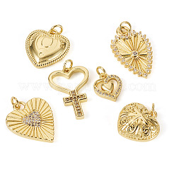 6Pcs 6 Styles Brass Pendants&nbsp;KK-TA0002-23