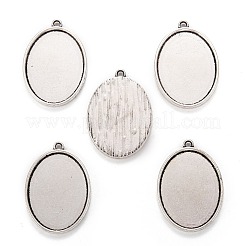 Tibetan Style Alloy Oval Tray Pendant Cabochon Settings&nbsp;LS-TIBEP-A19948-AS-LF