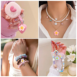 28Pcs 7 Colors Flower Resin Pendants&nbsp;RESI-TA0004-33