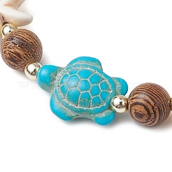 10Pcs 10 Styles Synthetic Turquoise & Coconut & Wood Beaded Stretch Bracelet Sets&nbsp;BJEW-JB10719