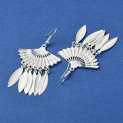 Silver Alloy Chandelier Earrings&nbsp;LS-EJEW-D092-02A-S