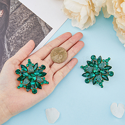 2Pcs Rhinestone Flower Brooch Pin&nbsp;JEWB-HY0001-10A