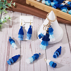 16Pcs 4 Colors Polycotton(Polyester Cotton) Tassel Pendant Decorations&nbsp;FIND-TA0009-02