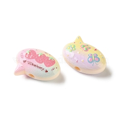 Opaque Printed Acrylic Beads&nbsp;AC-CBA6251-03