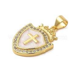 Rack Plating Brass Micro Pave Cubic Zirconia Pendants&nbsp;KK-P279-26A-G