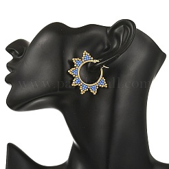 Glass Beaded Hoop Earrings&nbsp;EJEW-MZ00750-01