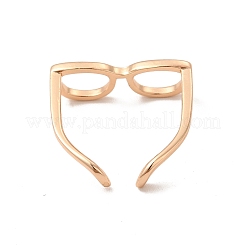 Brass Glasses Frame Open Cuff Ring for Women&nbsp;RJEW-F140-140KCG