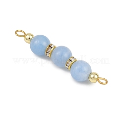 5Pcs 5 Styles Natural Green Aventurine & Rose Quartz & Amethyst & Dyed White Jade & Citrine Round Beaded Connector Charms&nbsp;PALLOY-JF04361