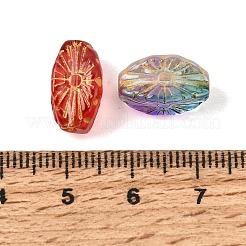 Baking Paint and Golden Metal Enlaced Glass Beads&nbsp;GL-CBA1477-11