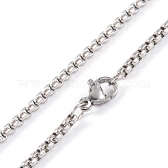 304 Stainless Steel Box Chain Necklaces&nbsp;NJEW-P304-01B