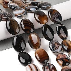 Natural Striped Agate/Banded Agate Beads Strands&nbsp;G-Q182-01F