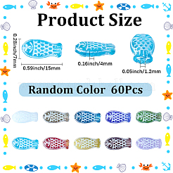 60Pcs Painted Glass Beads&nbsp;GLAA-SC0003-28
