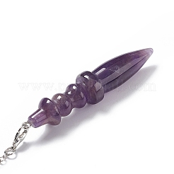 Mixed Natural & Synthetic Gemstone Pointed Dowsing Pendulums&nbsp;AJEW-B020-06P
