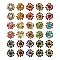 300Pcs 15 Style Flower Shape Rhinestone Buttons&nbsp;RB-YS0001-02
