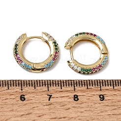 Brass Micro Pave Cubic Zirconia Hoop Earrings&nbsp;KK-CBA8324-24G