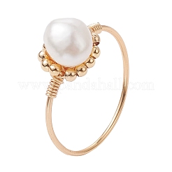 Natural Pearl Finger Rings&nbsp;RJEW-JR00601