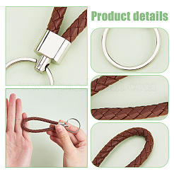 24Pcs 3 Colors Imitation Leather Keychain&nbsp;KEYC-CP0001-21