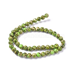 Assembled Synthetic Turquoise and Imperial Jasper Beads Strands&nbsp;G-D0006-C02-8mm-03