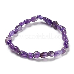 Natural Amethyst Bead Stretch Bracelets&nbsp;BJEW-K213-23