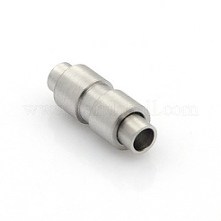 Tarnish Resistant 304 Stainless Steel Matte Surface Magnetic Clasps with Glue-in Ends&nbsp;STAS-O042-A-26