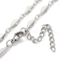 304 Stainless Steel Rhombus Link Necklaces&nbsp;NJEW-H043-01P