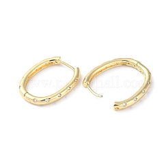 Brass Micro Pave Cubic Zirconia Hoop Earrings&nbsp;EJEW-P259-11G