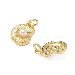Brass ABS Plastic Pearl Charms&nbsp;KK-L243-22G