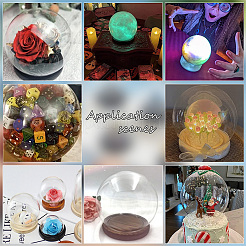 6 Sets 3 Style Iridescent Glass Dome Cover&nbsp;DJEW-PH0001-26A