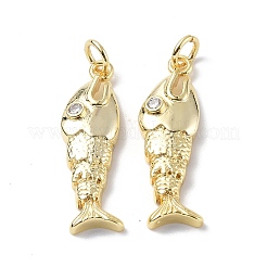 Rack Plating Brass Micro Pave Cubic Zirconia Pendants&nbsp;KK-F845-16G