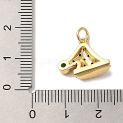 Rack Plating Brass Micro Pave Cubic Zirconia Pendants&nbsp;KK-U027-08G-B