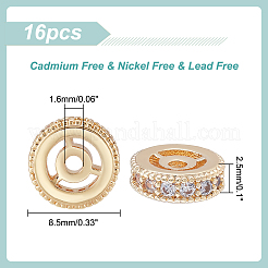Brass Micro Pave Clear Cubic Zirconia Beads&nbsp;KK-DC0001-47