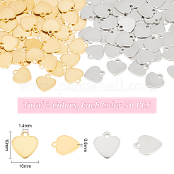 100Pcs 2 Colors 201 Stainless Steel Charms&nbsp;STAS-UN0052-17