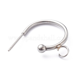 Non-Tarnish 304 Stainless Steel Half Hoop Earrings&nbsp;STAS-Z028-B01-P