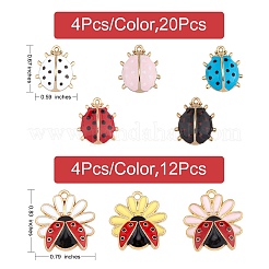 32Pcs 8 Style Alloy Enamel Pendants&nbsp;ENAM-SZ0002-81