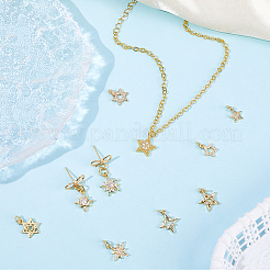 10Pcs 10 Styles Rack Plating Brass Micro Pave Clear Cubic Zirconia Pendants&nbsp;KK-SC0007-90