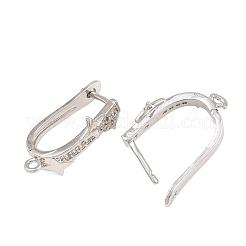 Brass Micro Pave Cubic Zirconia Hoop Earring Findings&nbsp;CU-CBAB5B4-04P