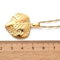 Summer Beach 304 Stainless Steel Pendant Rope Chain Necklaces for Women&nbsp;STAS-Z108-01G-03