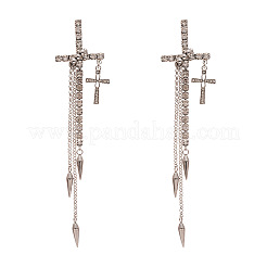 Brass Rhinestone Stud Earrings for Women&nbsp;WG65369-01