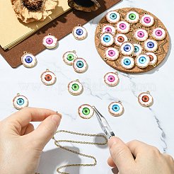 24Pcs 6 Colors Halloween Theme Glass Pendants&nbsp;GLAA-CJ0002-93