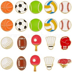 20Pcs 10 Styles Sport Enamel Pins&nbsp;JEWB-SC0001-61