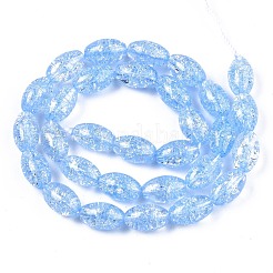 Transparent Crackle Glass Beads Strands&nbsp;GLAA-S192-B-010C