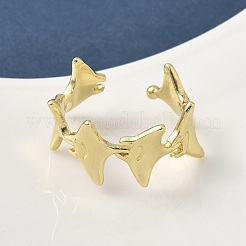 Brass Cuff Rings&nbsp;RJEW-H256-22G